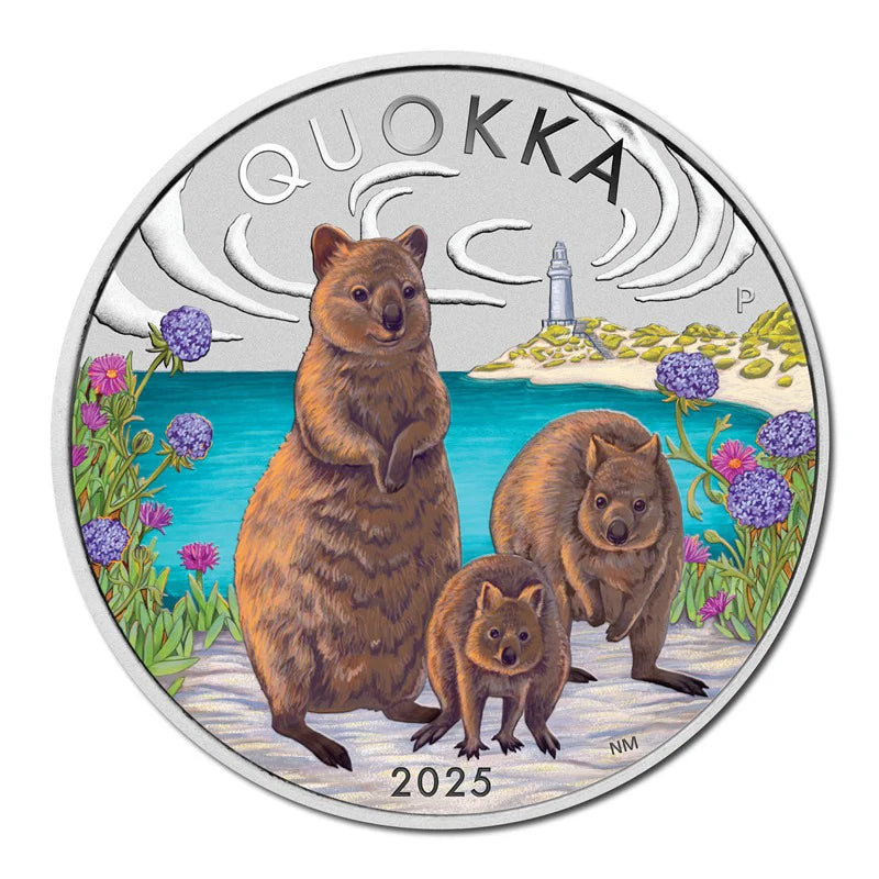 2025 Australian Quokka 1oz Silver Coloured Proof Coin