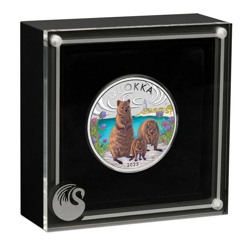 2025 Australian Quokka 1oz Silver Coloured Proof Coin