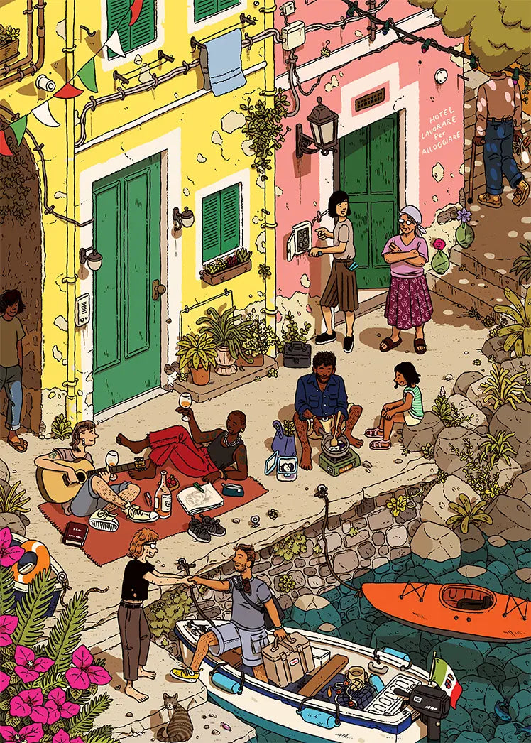 Riviera Memories: 1000-Piece Puzzle illustrated by Ilya Milstein
