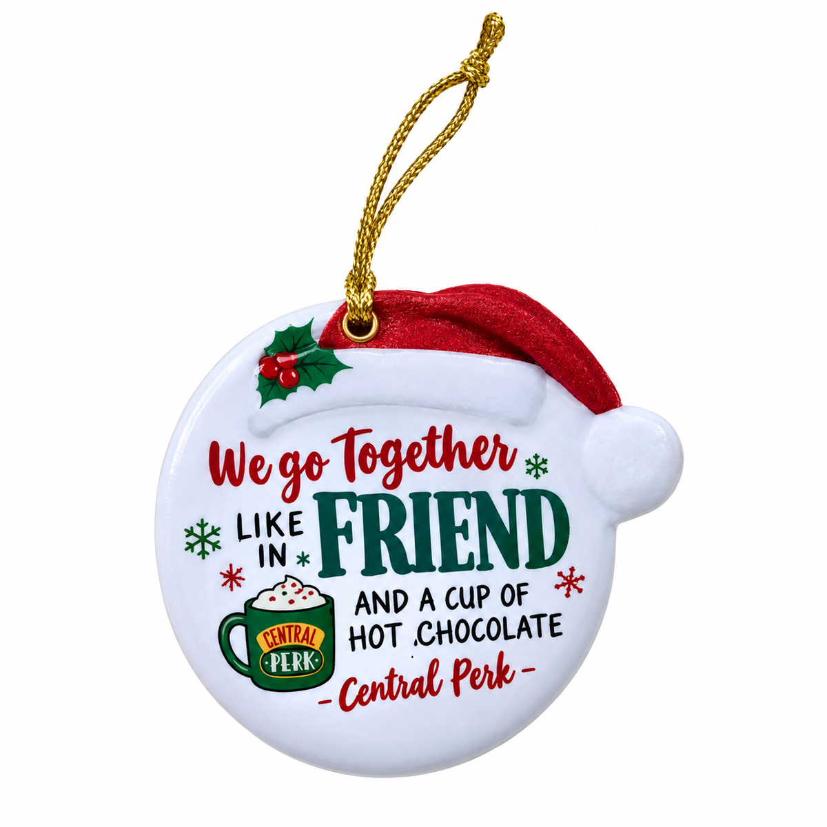 Family Friends House Christmas Sentiments Hanging Ceramic Plaque