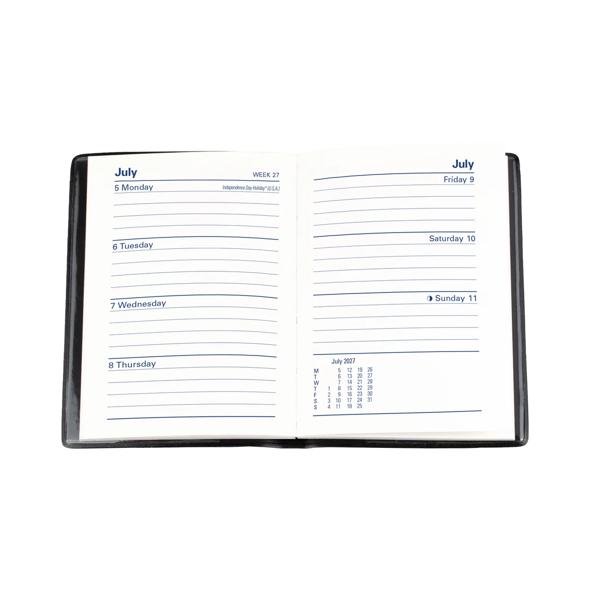 2027 Calendar Year Diary - 12 Month A7 Week to View - PVC Cover - Collins Belmont Range, 2027 Pocket Diary 105mmx74mm