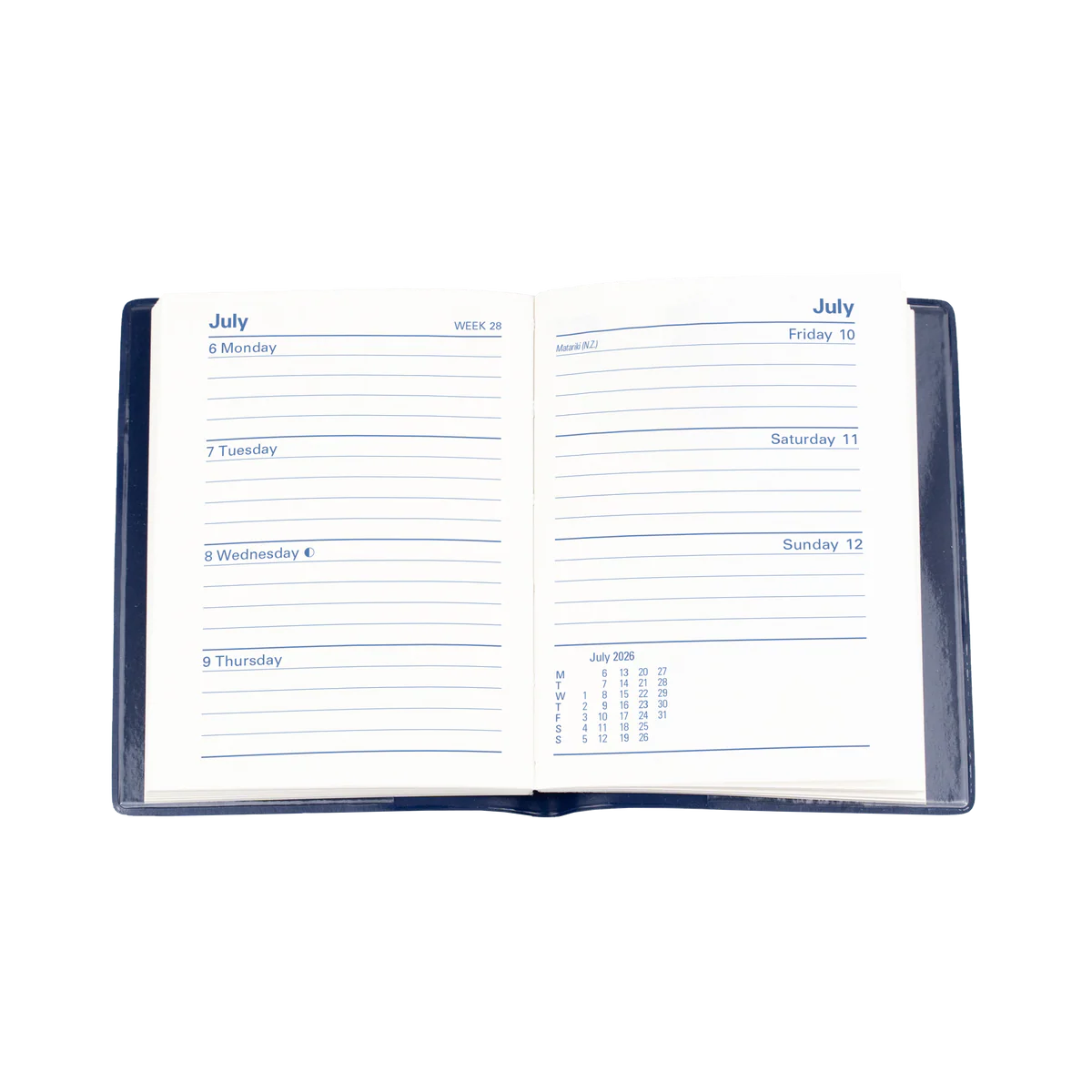 Collins Belmont Slimline Calendar Year 2026 Diary/Planner, Week to View, B6/7 Padded Cover