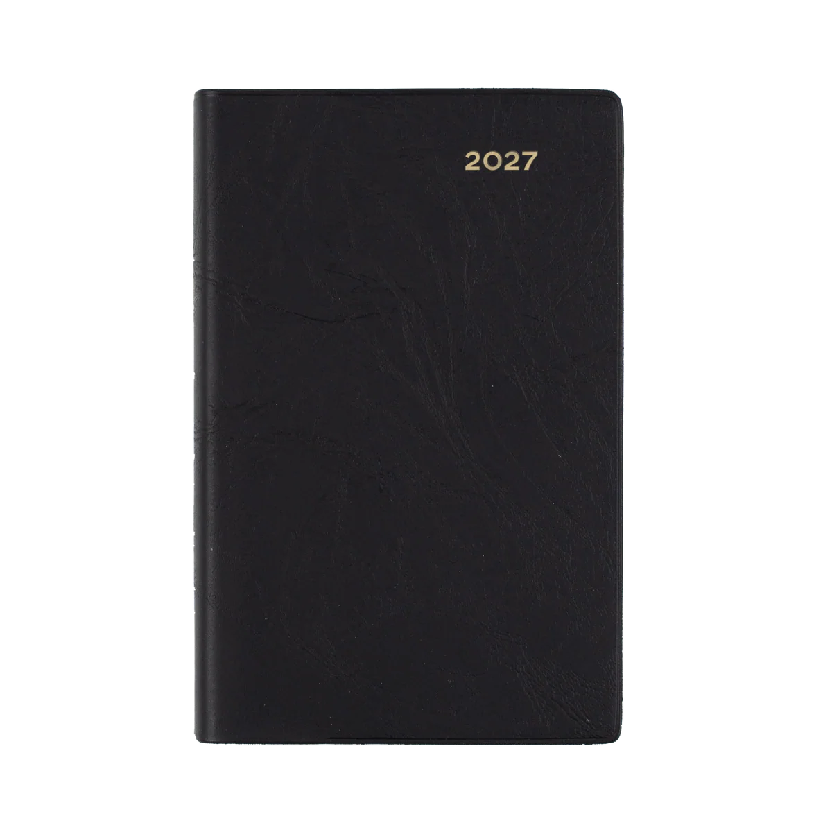 Angled view of the Black Collins Belmont 2027 B7R diary