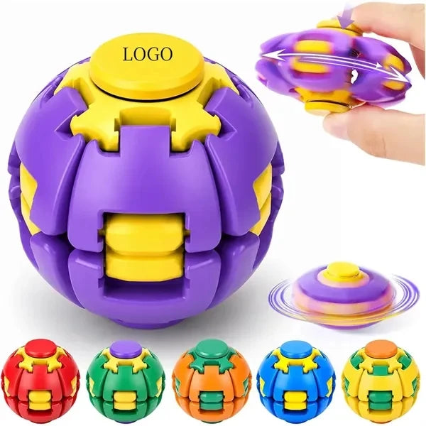 2 Pieces of Fidget Spinner Ball - 360° Press & Spin Stress Relief Toy