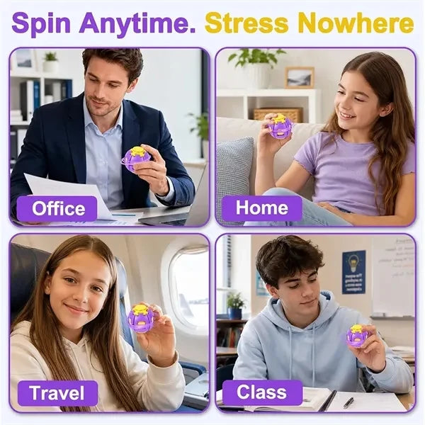 2 Pieces of Fidget Spinner Ball - 360° Press & Spin Stress Relief Toy