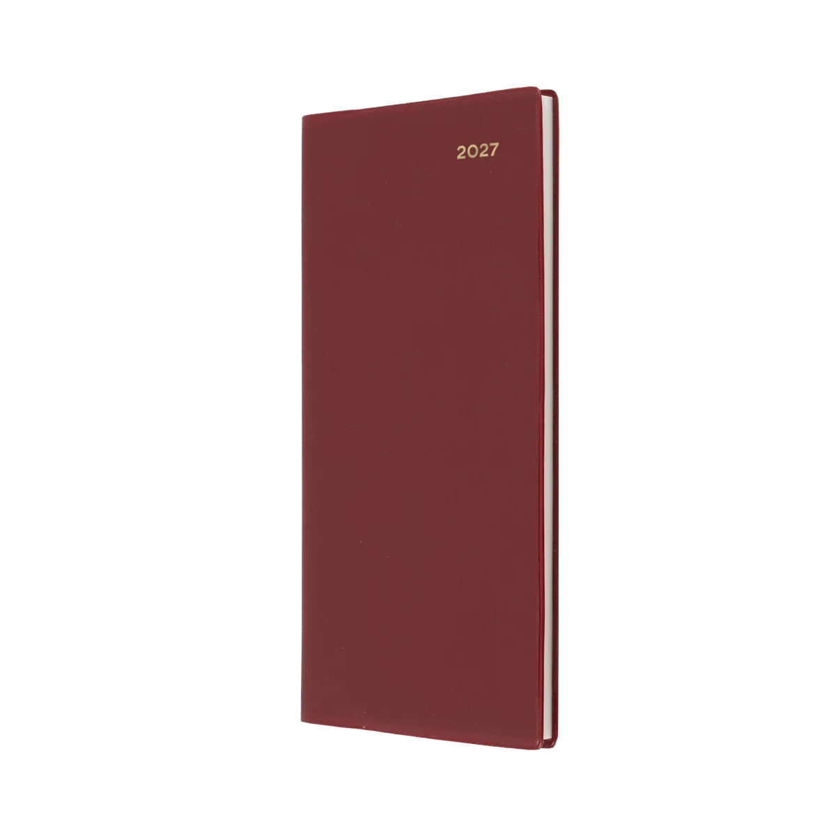 Front view of the Burgundy Collins Belmont 2027 B6/7 slimline diary