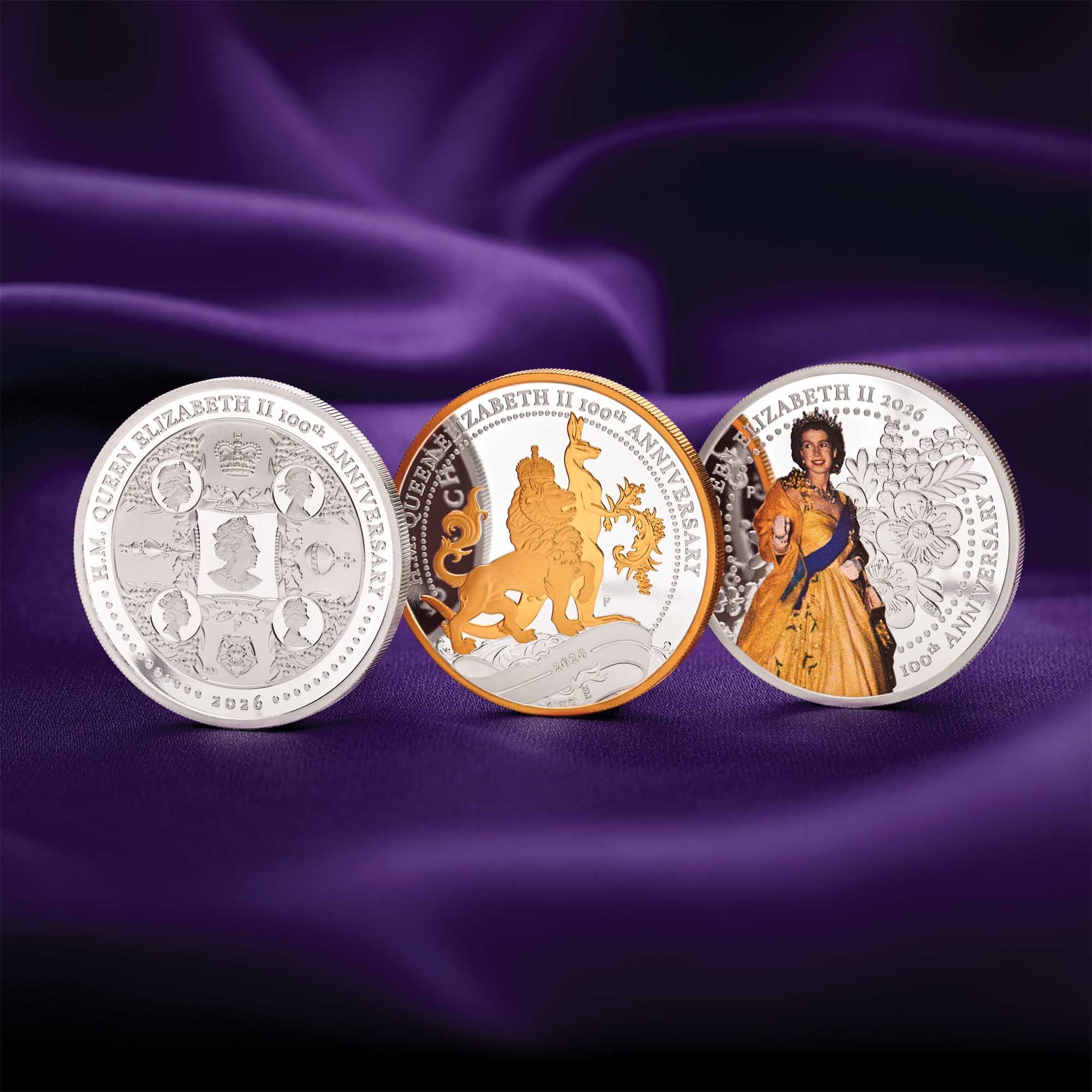 H.M. Queen Elizabeth II 100th Anniversary 2026 1oz Silver Proof Three-Coin Set