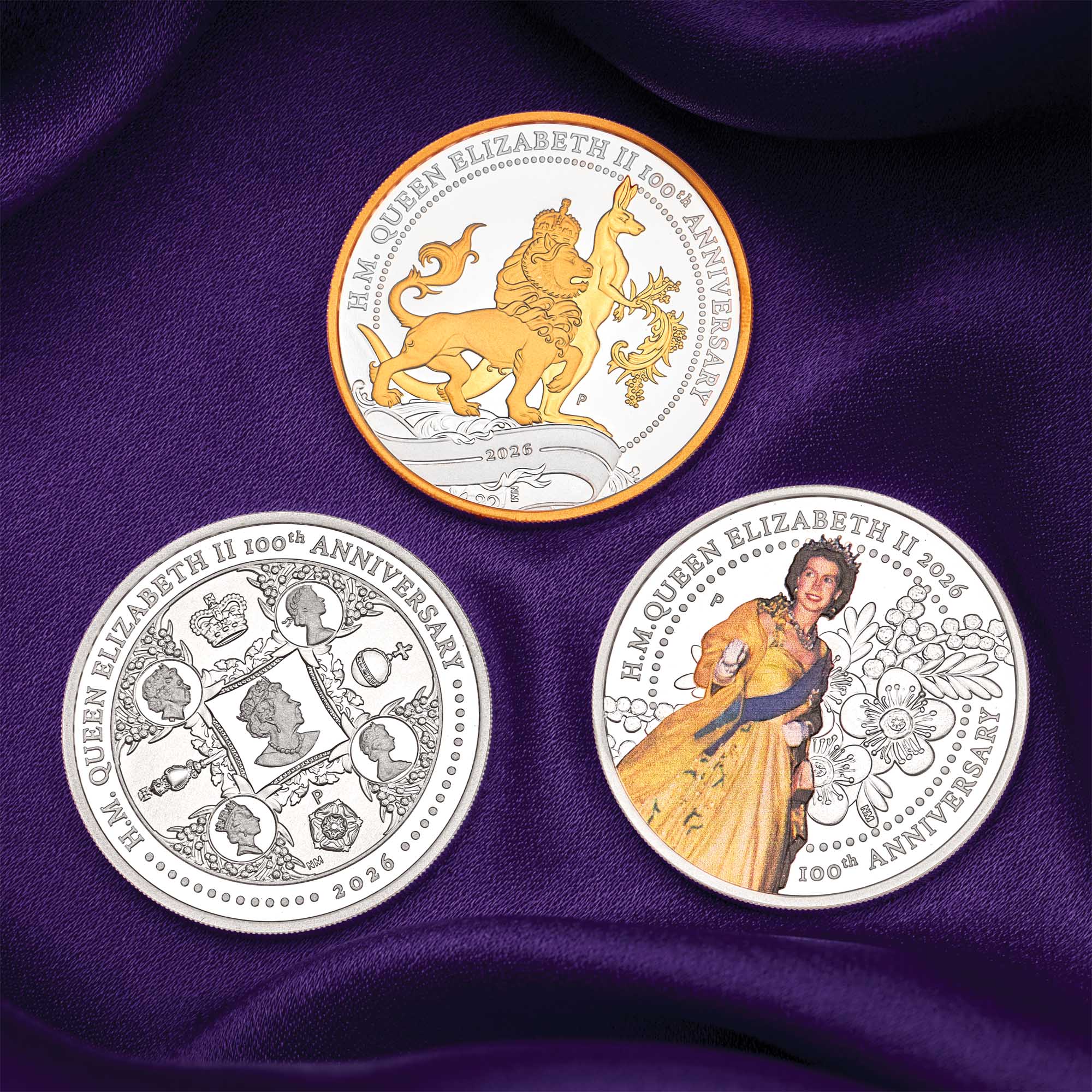 H.M. Queen Elizabeth II 100th Anniversary 2026 1oz Silver Proof Three-Coin Set