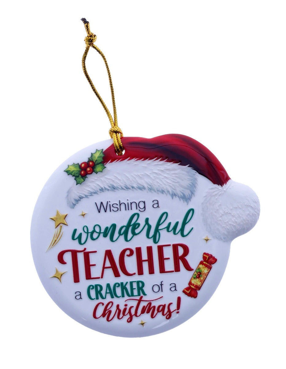 Family Friends House Christmas Sentiments Hanging Ceramic Plaque