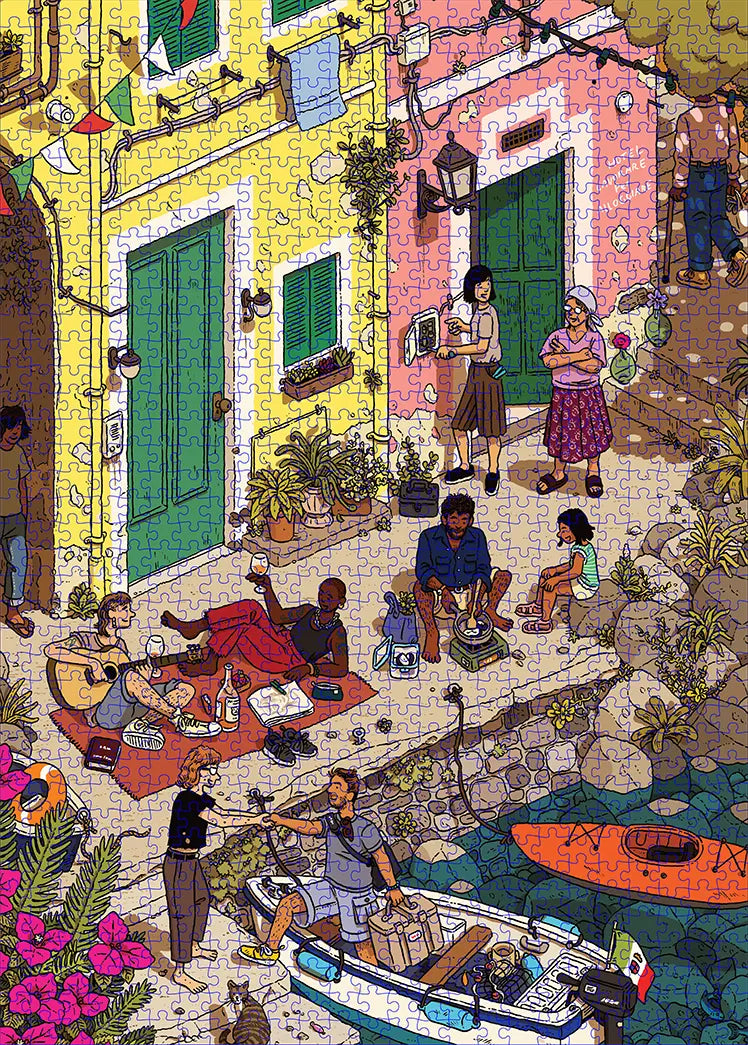 Riviera Memories: 1000-Piece Puzzle illustrated by Ilya Milstein