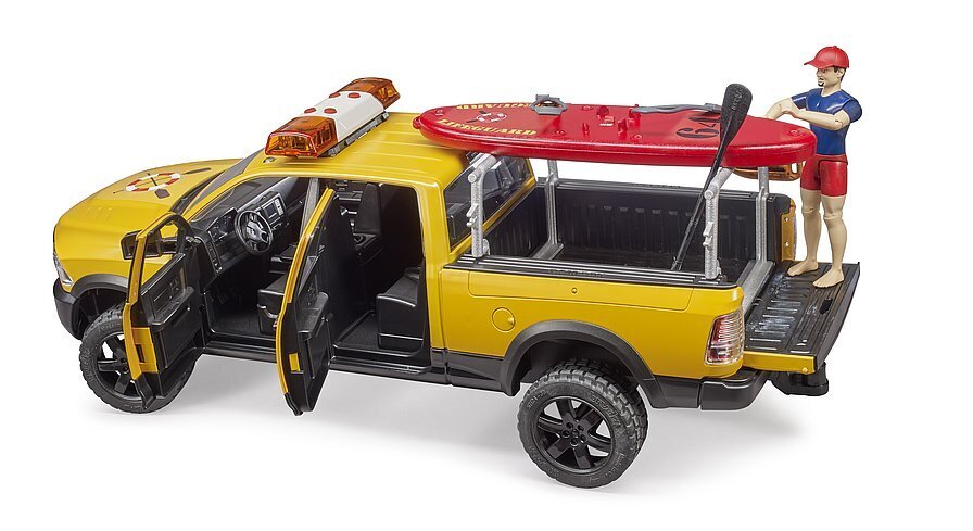 Bruder RAM 2500 Power Wagon Lifeguard with Figure Stand Up Paddle Light & Sound 02506