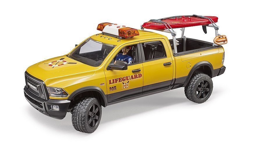 Bruder RAM 2500 Power Wagon Lifeguard with Figure Stand Up Paddle Light & Sound 02506