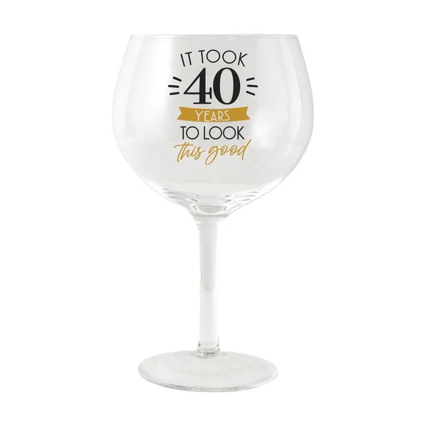 Splosh Sip Celebration 40th Balloon Glass