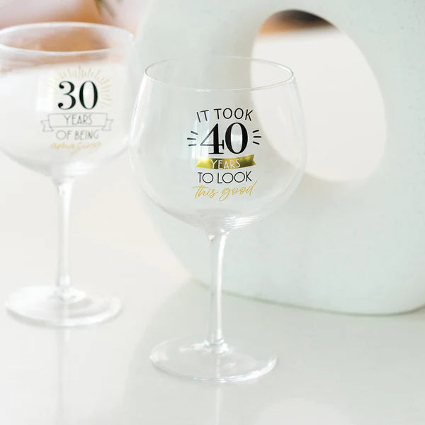 Splosh Sip Celebration 40th Balloon Glass