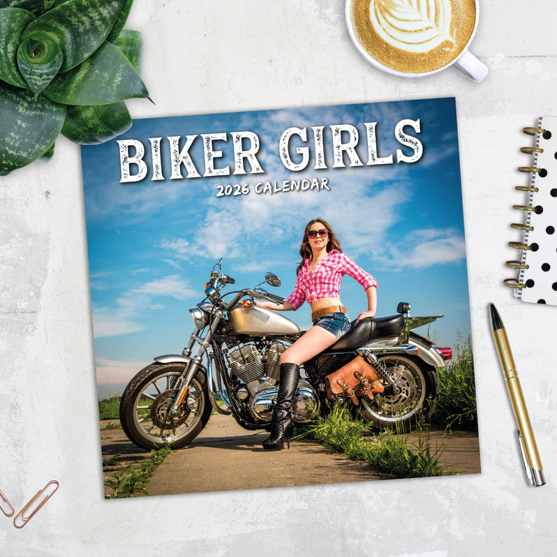 2026 Biker Girls Square Wall Calendar – 16-Month, Large Grid | Red Robin Publishing Ltd (RR261178)
