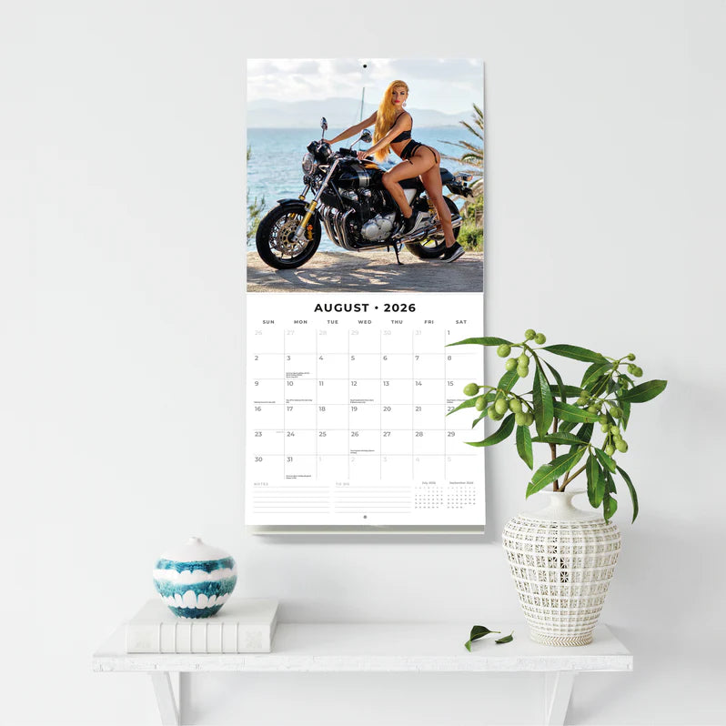 2026 Biker Girls Square Wall Calendar – 16-Month, Large Grid | Red Robin Publishing Ltd (RR261178)