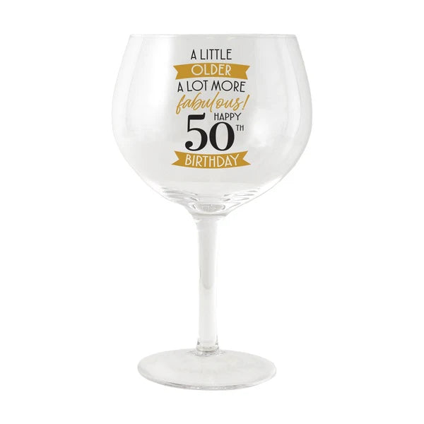 Splosh Sip Celebration 50th Balloon Glass