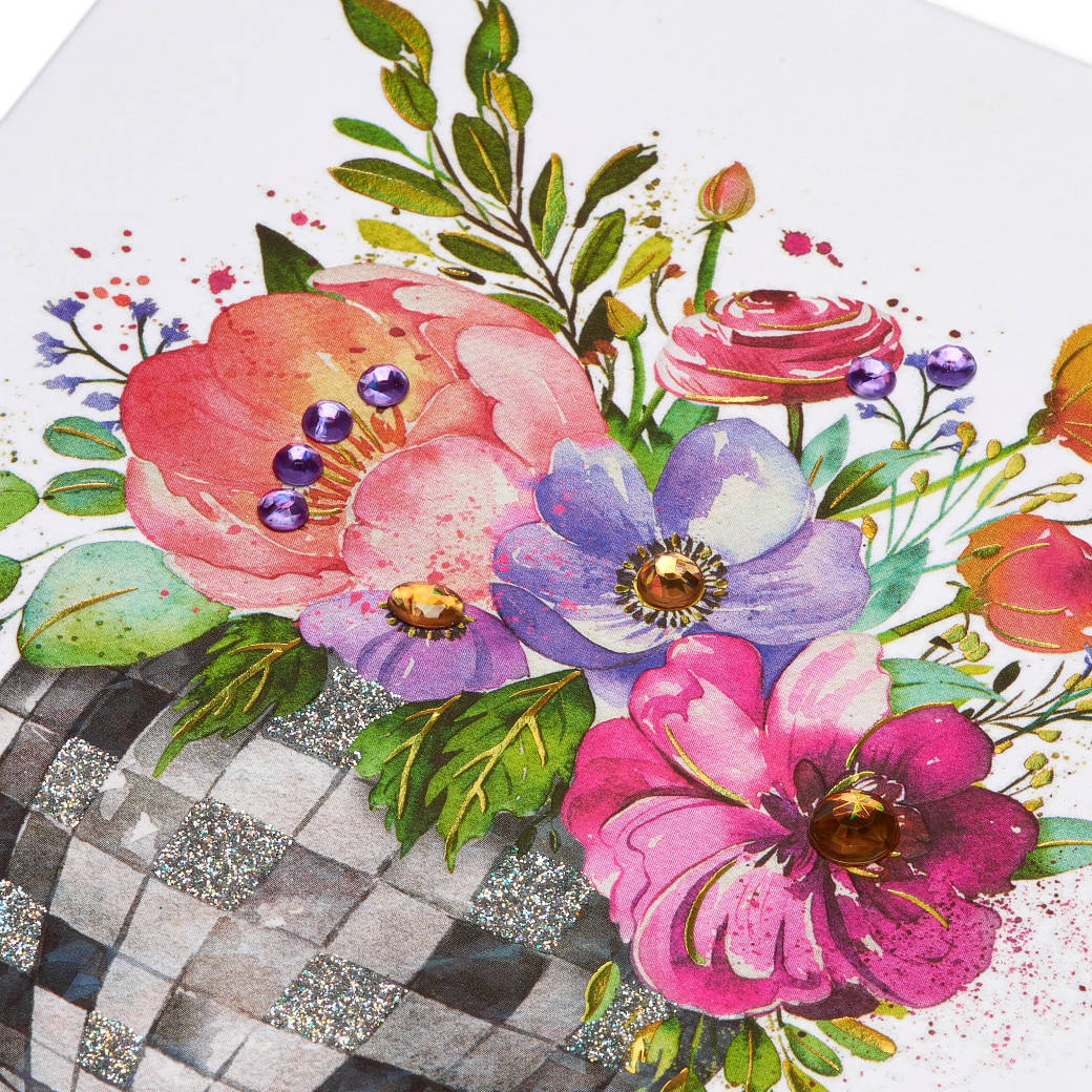 Papyrus - Floral Disco Ball Blank Greeting Card