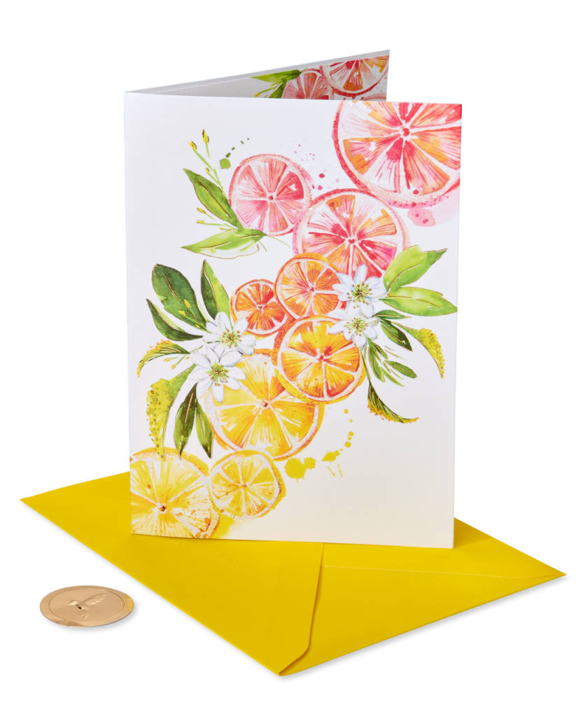 Papyrus - Sun-kissed Citrus Pattern Letterpress design Blank Card