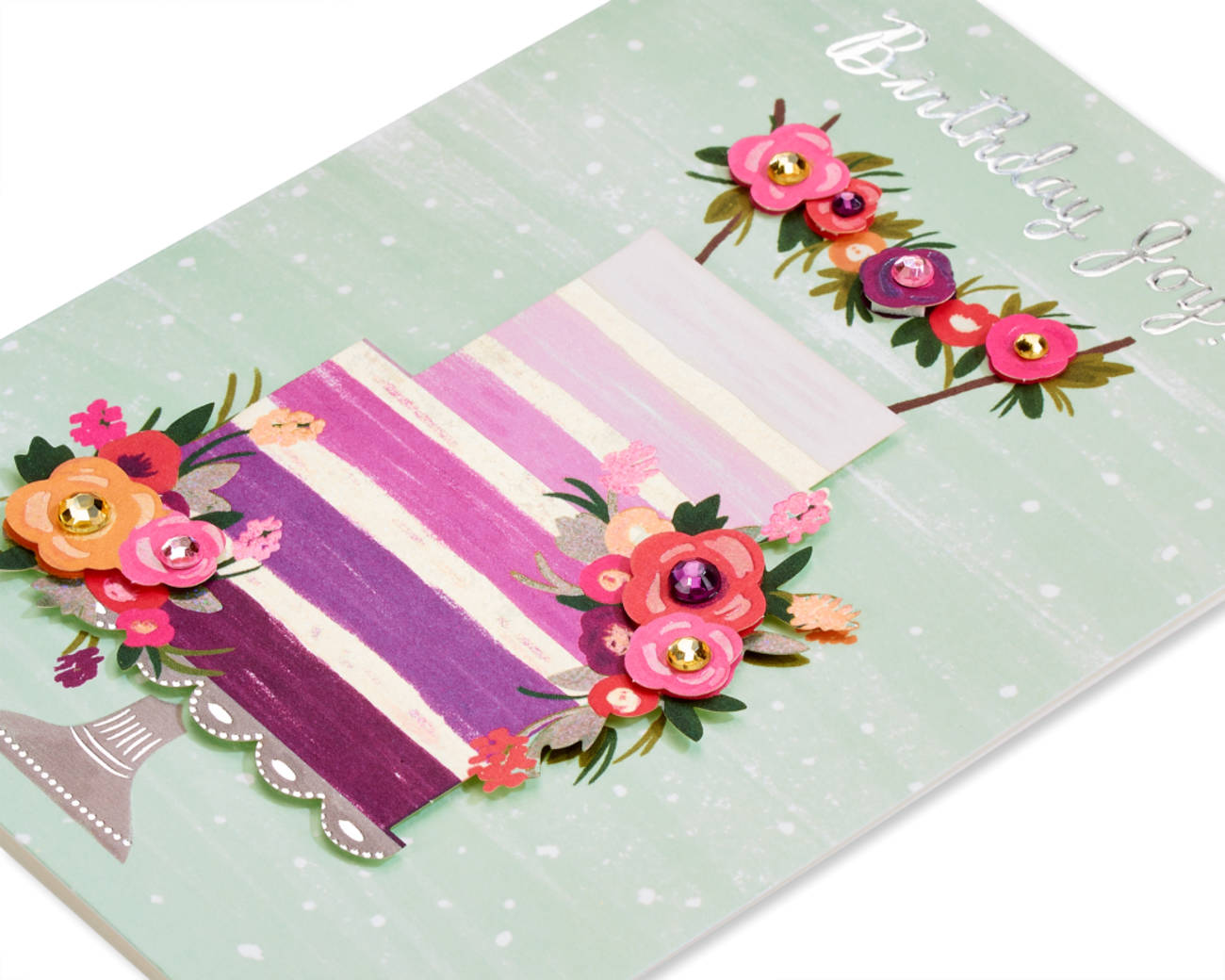 Papyrus - Purple Ombre Floral Cake Birthday Greeting Card