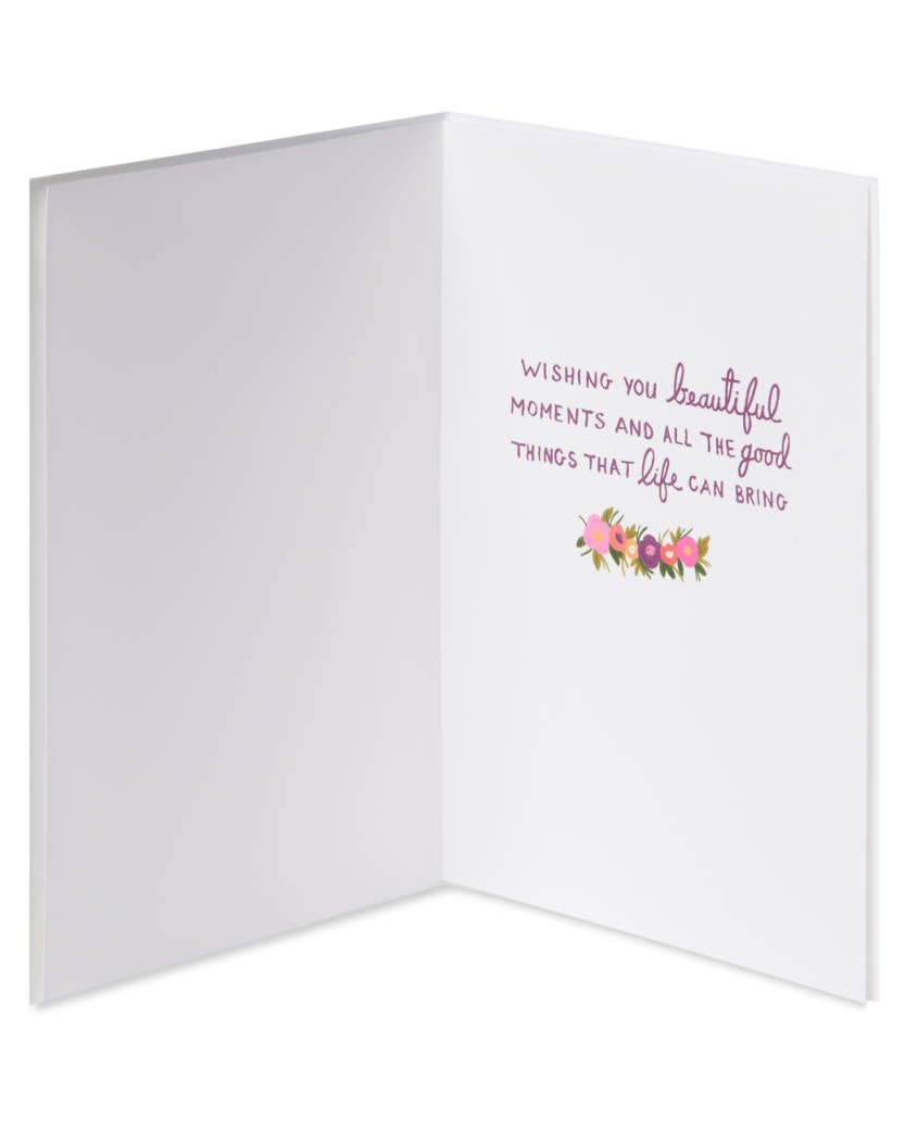Papyrus - Purple Ombre Floral Cake Birthday Greeting Card