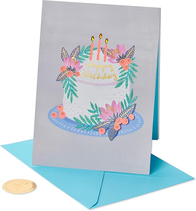Papyrus - Floral Berries Cake Birthday Greeting Card