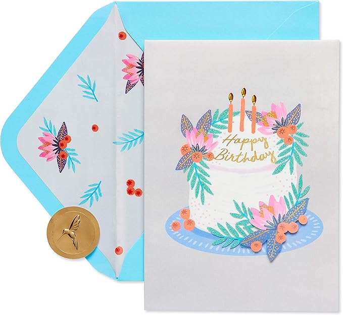 Papyrus - Floral Berries Cake Birthday Greeting Card