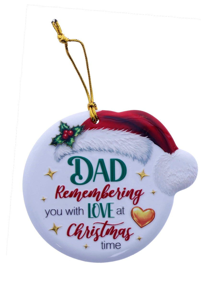 Family Friends House Christmas Sentiments Hanging Ceramic Plaque