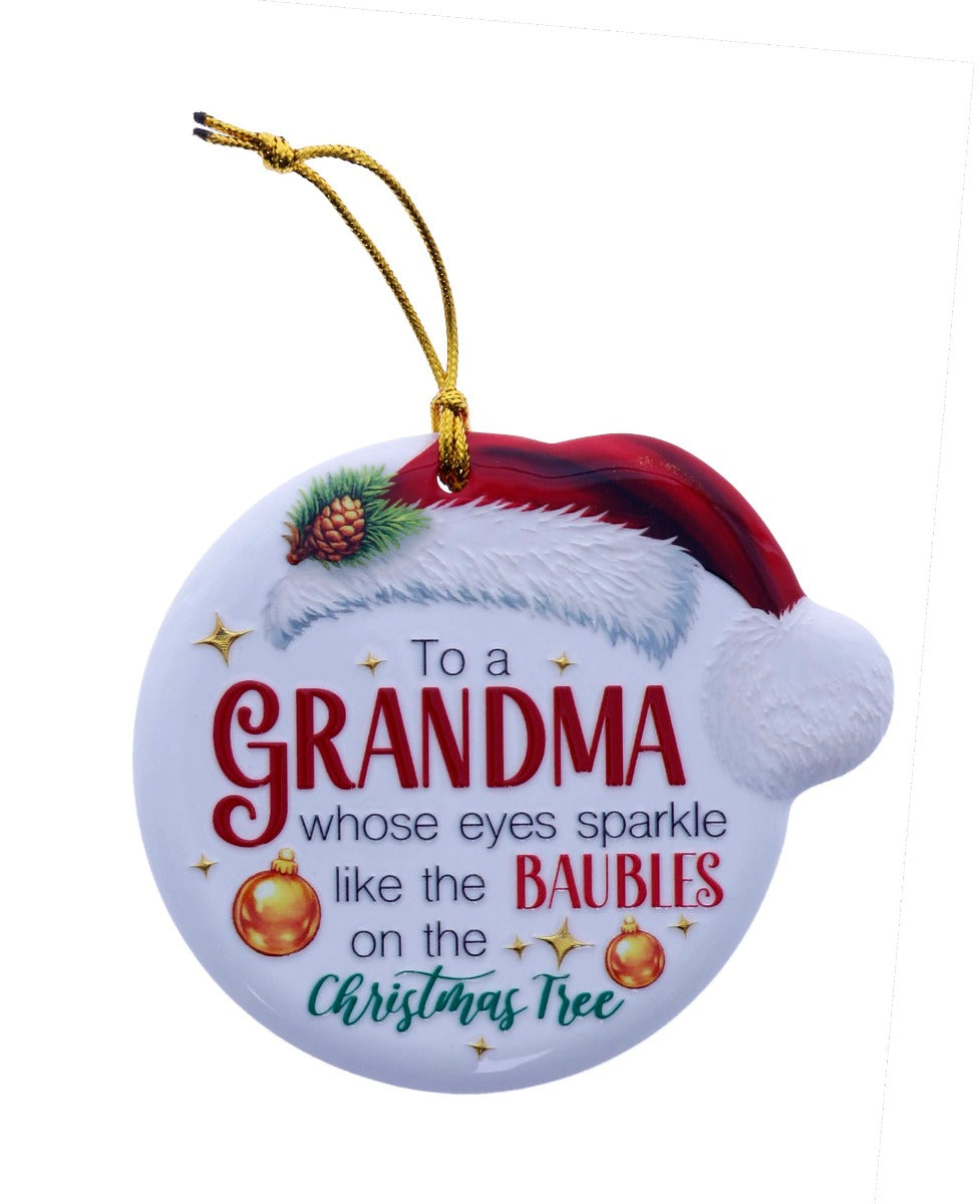 Family Friends House Christmas Sentiments Hanging Ceramic Plaque