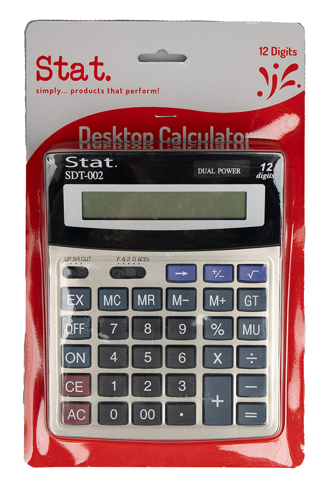 CALCULATOR STAT 12 DIGIT SDT002 MEDIUM DUAL POWER
