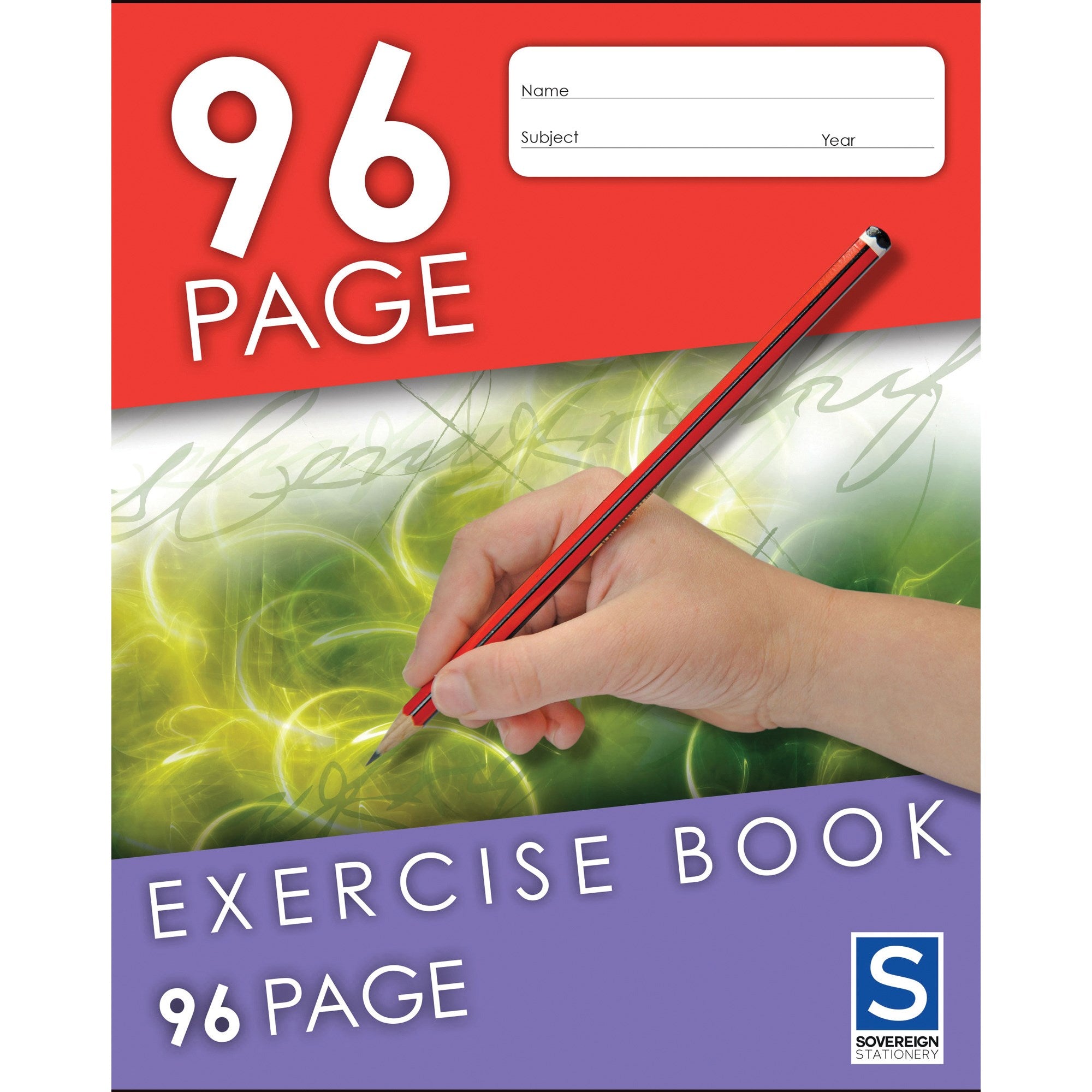 A5 Exercise Book 8mm ruled Sovereign 225X175mm 96 Page notebook