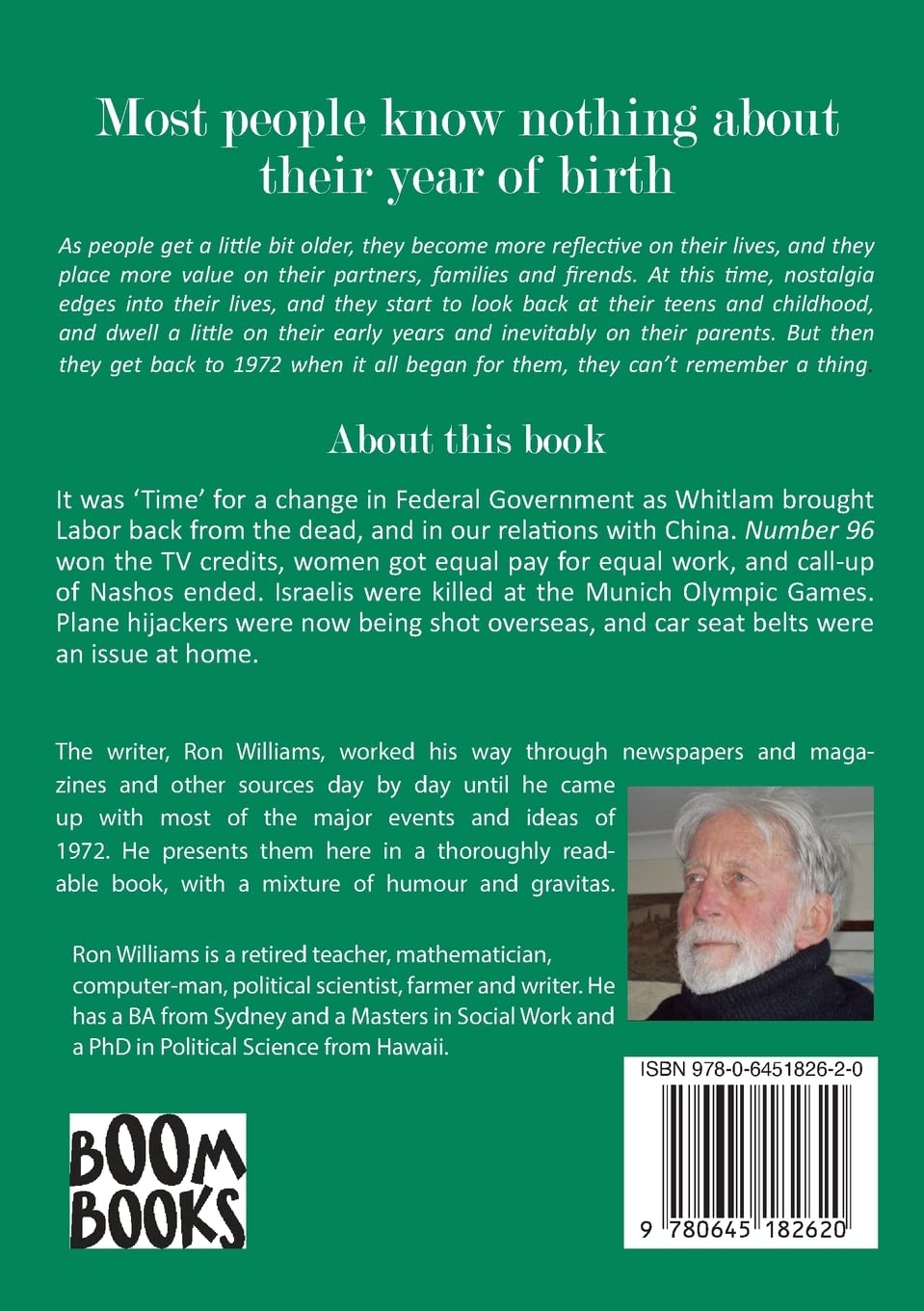 Born in 1972? What Else Happened? The Australian Social History Book