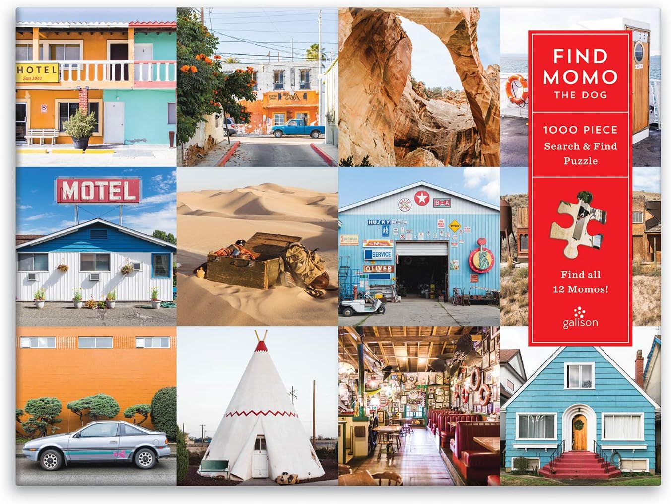 Galison Find Momo Search and Find Puzzle, 1000 Pieces Jigsaw Puzzle