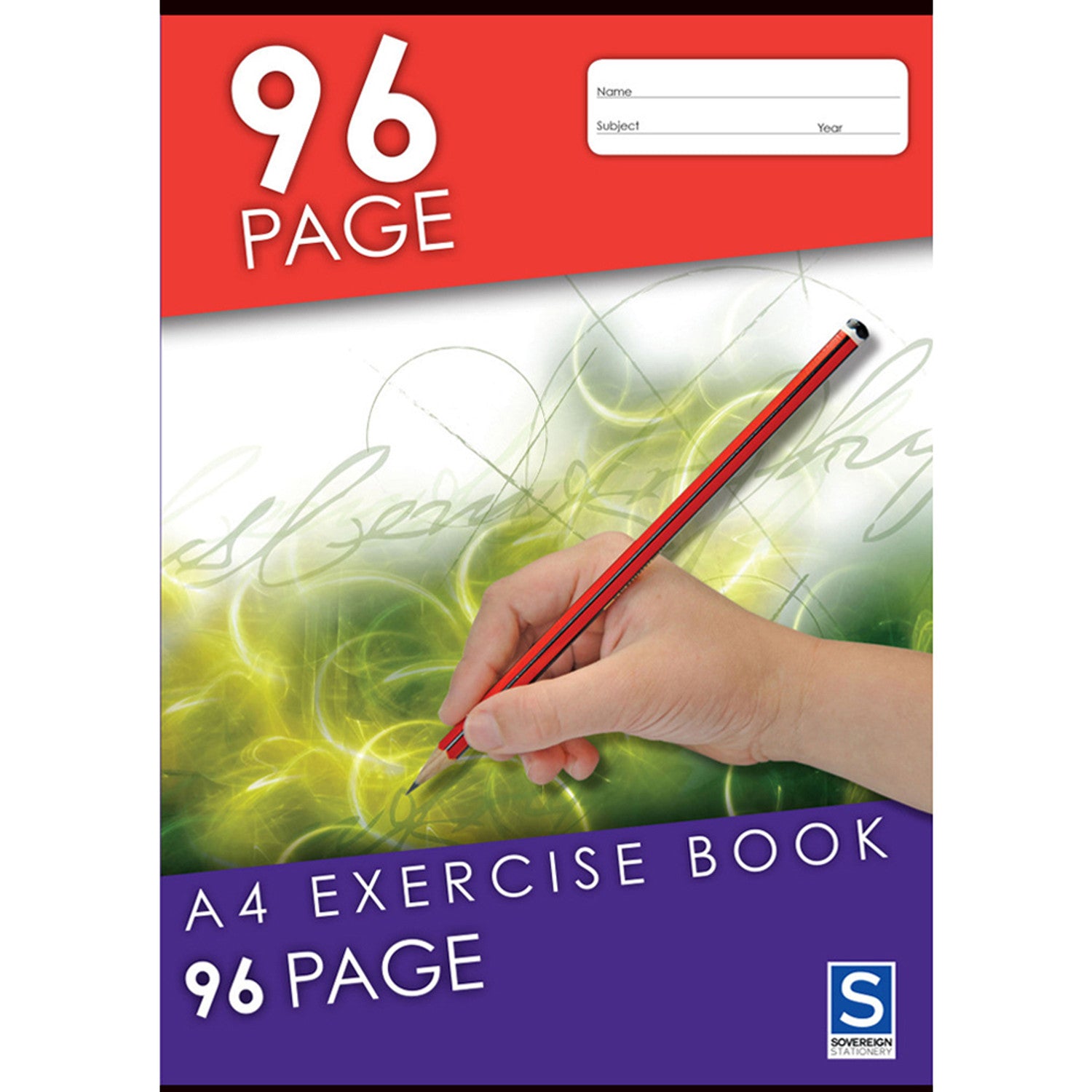 A4 Exercise Book Sovereign 8mm Ruled 96 Page notebook