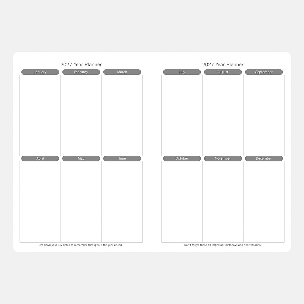 2027 A5 Liberty Diary – page per day spread