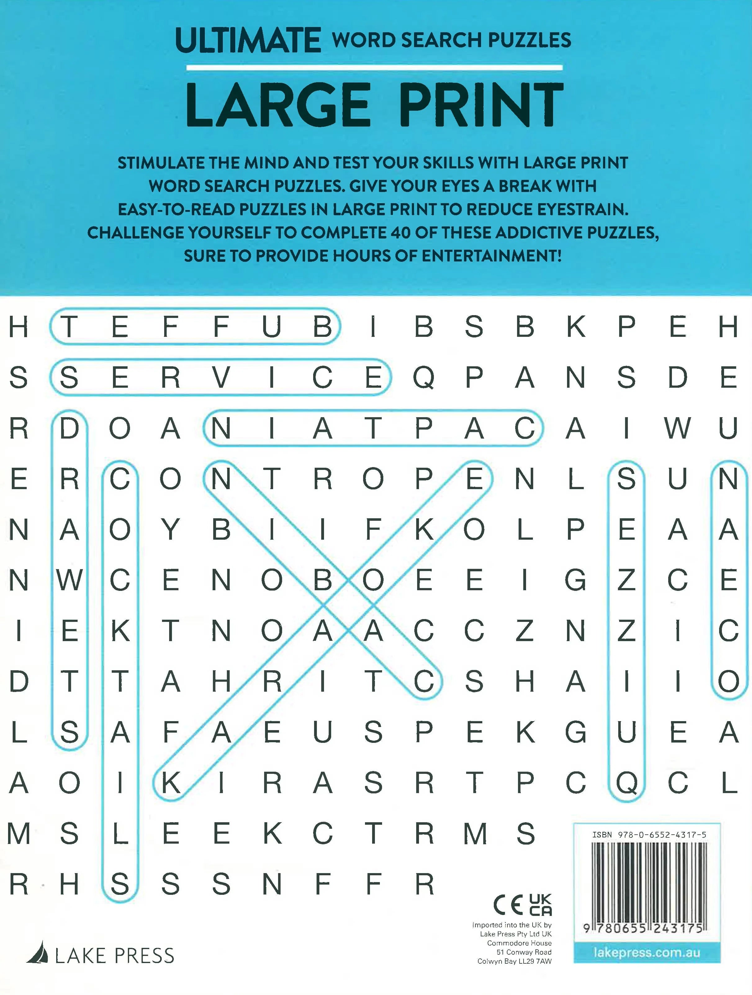 Ultimate Large Print Word Search Puzzles Blue by Lake Press