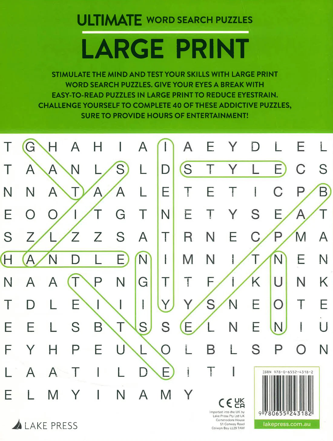 Ultimate Large Print Word Search Puzzles Green by Lake Press