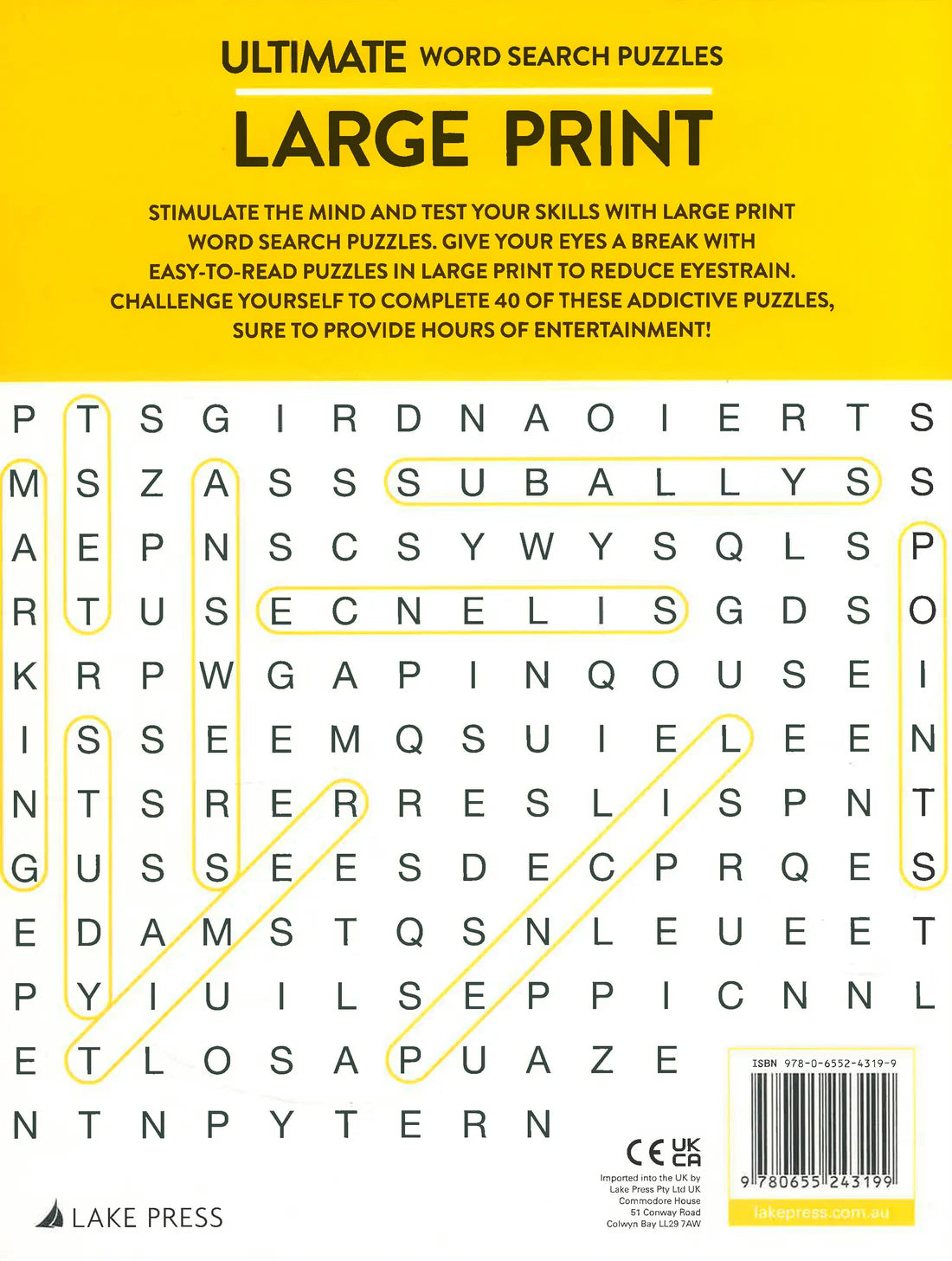 Ultimate Large Print Word Search Puzzles Yellow by Lake Press