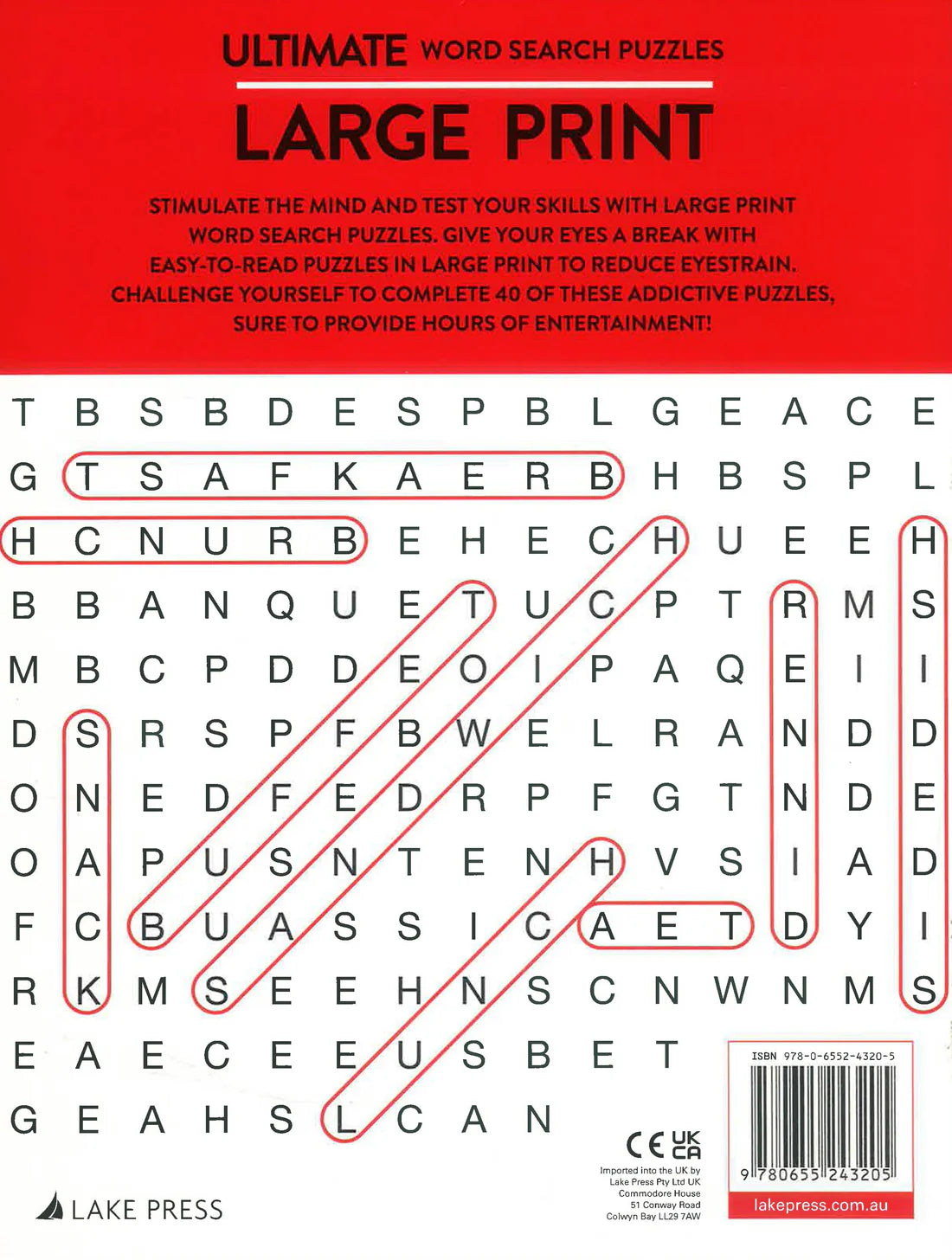 Ultimate Large Print Word Search Puzzles Red by Lake Press