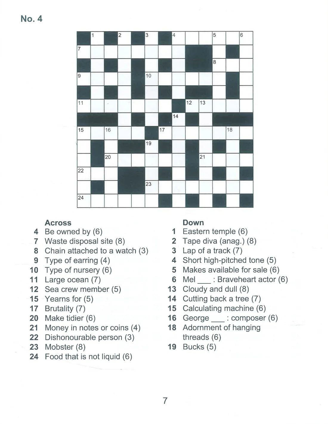 Large Print Crossword Over 60 Puzzles to Solve