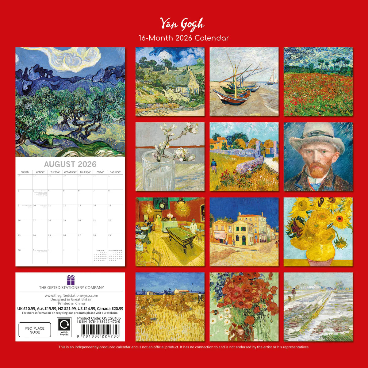 2026 Banksy Square Wall Calendar – Street Art & Urban Design | The Gifted Stationery Co. (GSC26165)