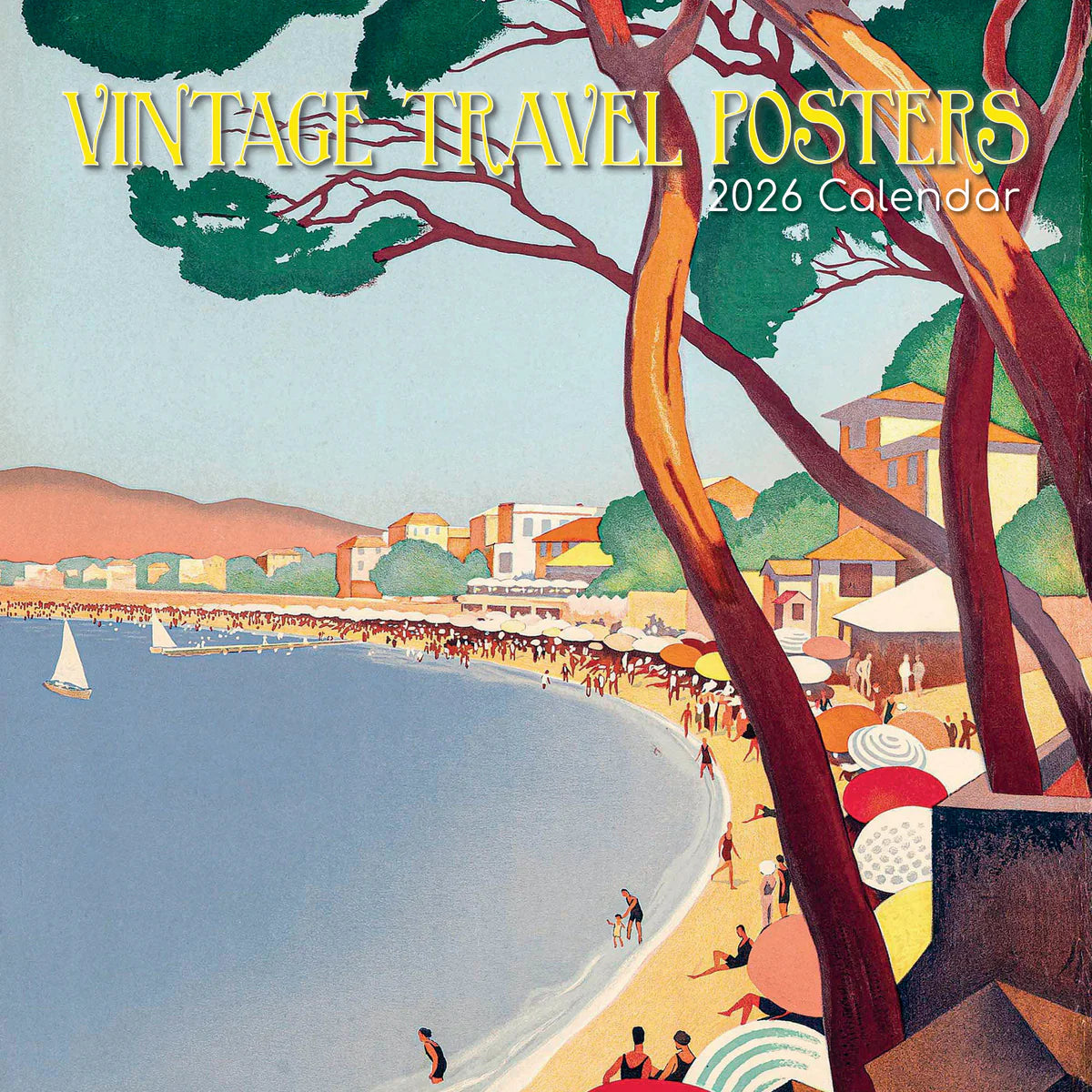 2026 Vintage Travel Posters Square Wall Calendar | The Gifted Stationery Co. (GSC26167)
