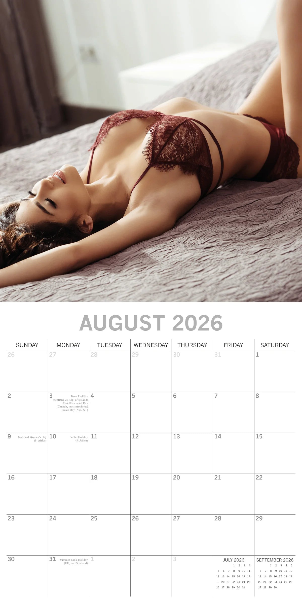2026 Lingerie Square Wall Calendar – 16-Month | The Gifted Stationery Co. (GSC26417)