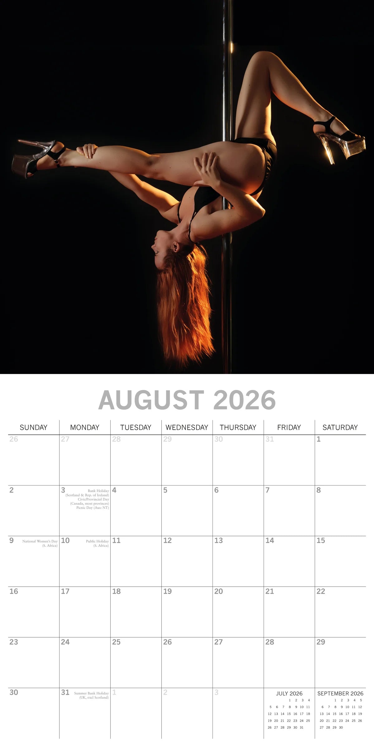 2026 Pole Dancers Square Wall Calendar – 16-Month | The Gifted Stationery Co. (GSC26418)