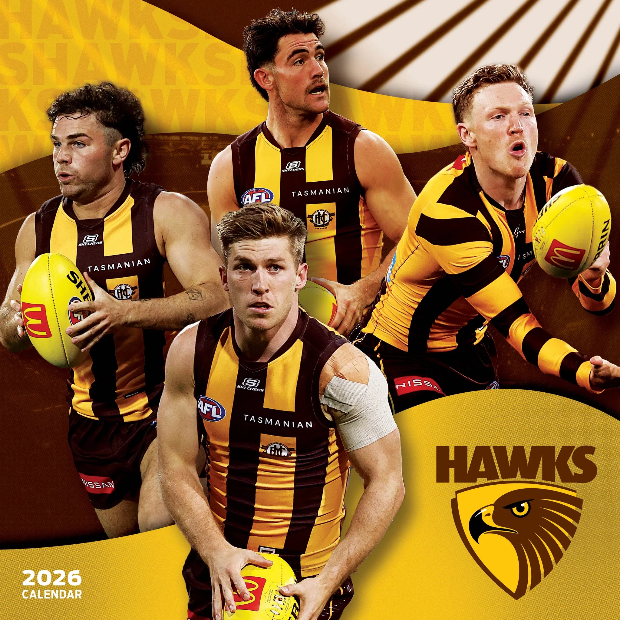 Paper Pocket AFL Hawthorn Hawks 2026 Calendar