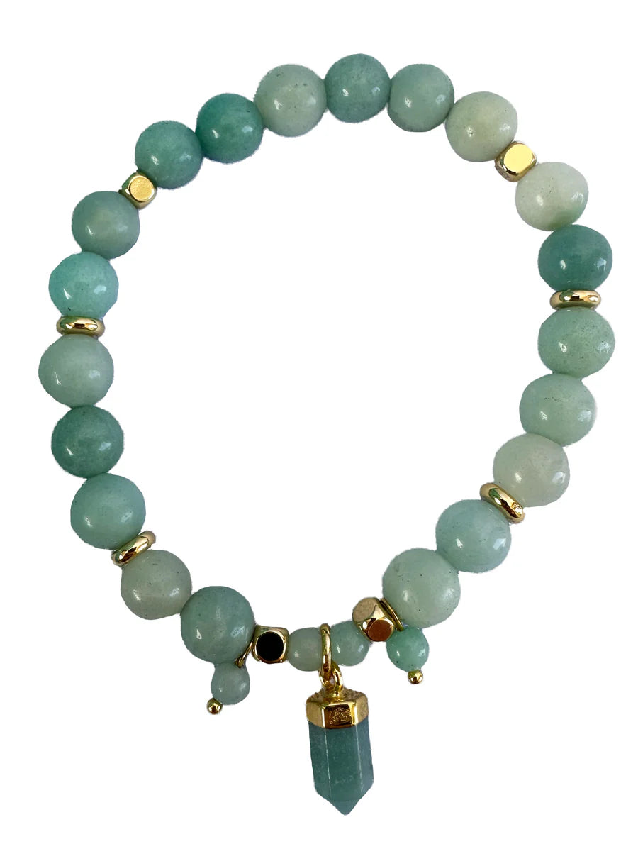 Aquamarine Crystal Bracelet by Lisa Pollock - Art from the Heart - Clarity & Calm Gift for her