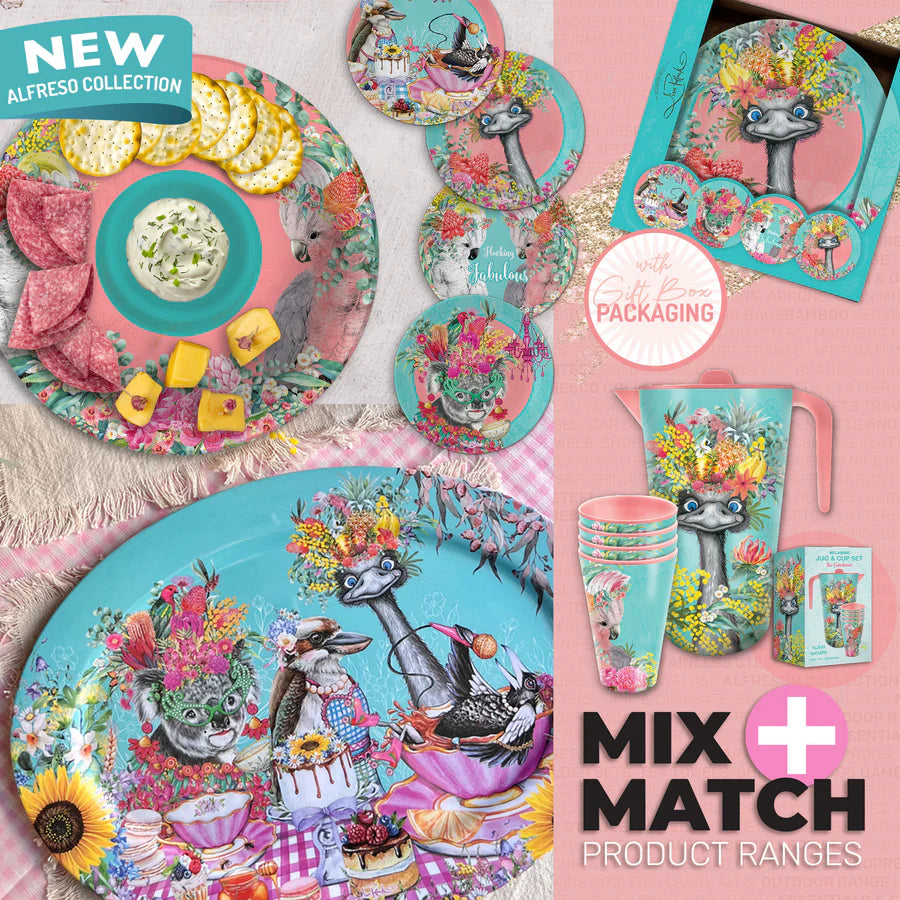 Lisa Pollock Melamine Salad Bowl - Aussie Animals