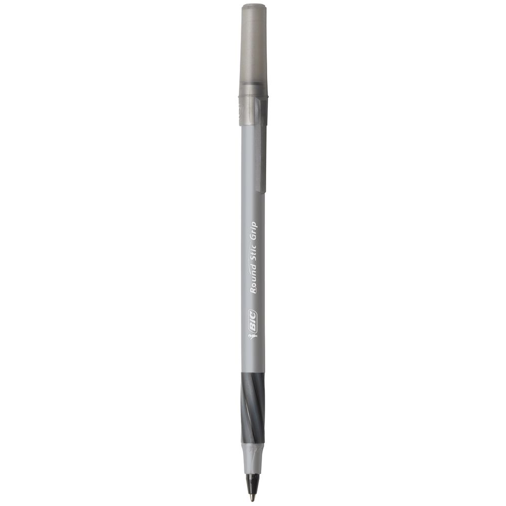 BIC Round Stic Comfort Grip Ballpoint Pens Black 10 Pack - 1.2mm Nib