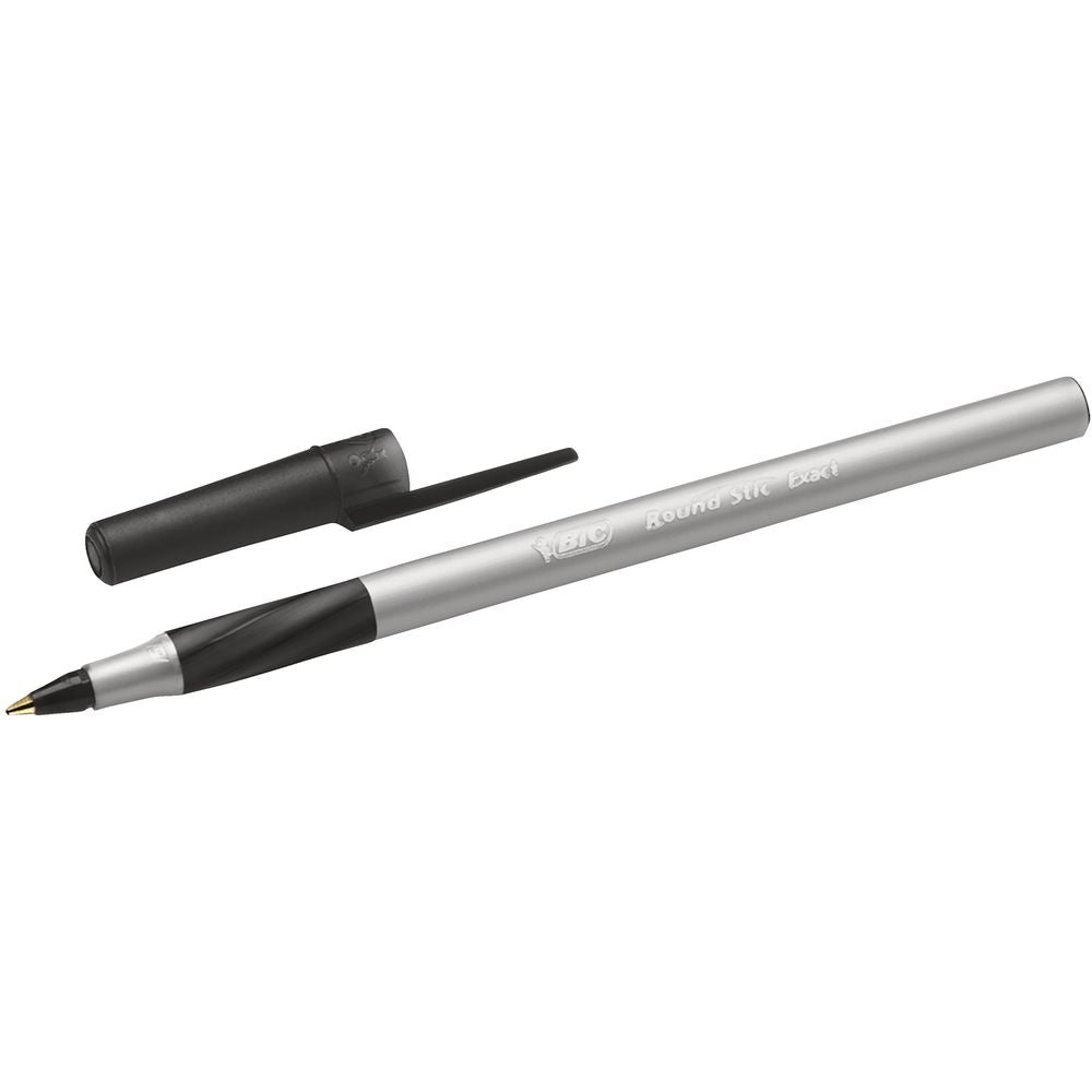 BIC Round Stic Comfort Grip Ballpoint Pens Black 10 Pack - 1.2mm Nib