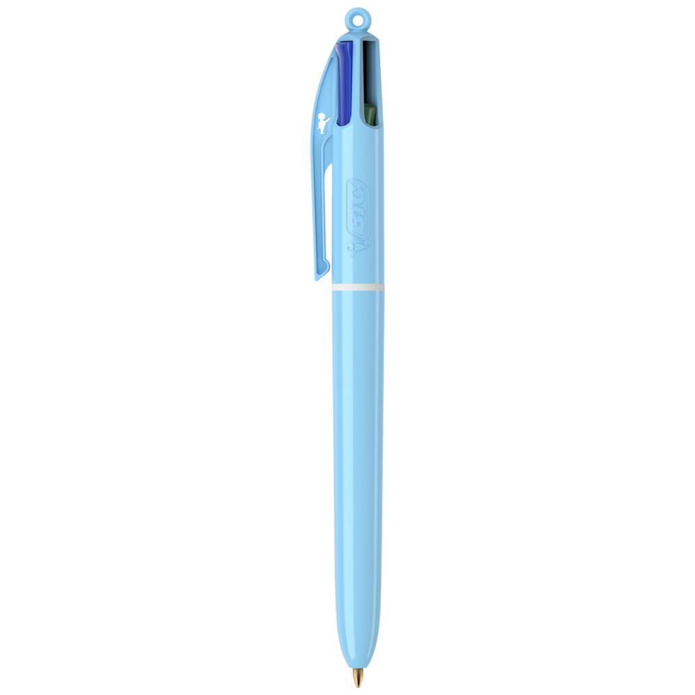 BIC 4 Colours Pastel Ballpoint Pen 3 Pack - Red, Blue, Green & Black Ink
